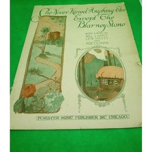 Will Hart She Never Kissed Anything Except The Blarney Stone Sheet Music A34